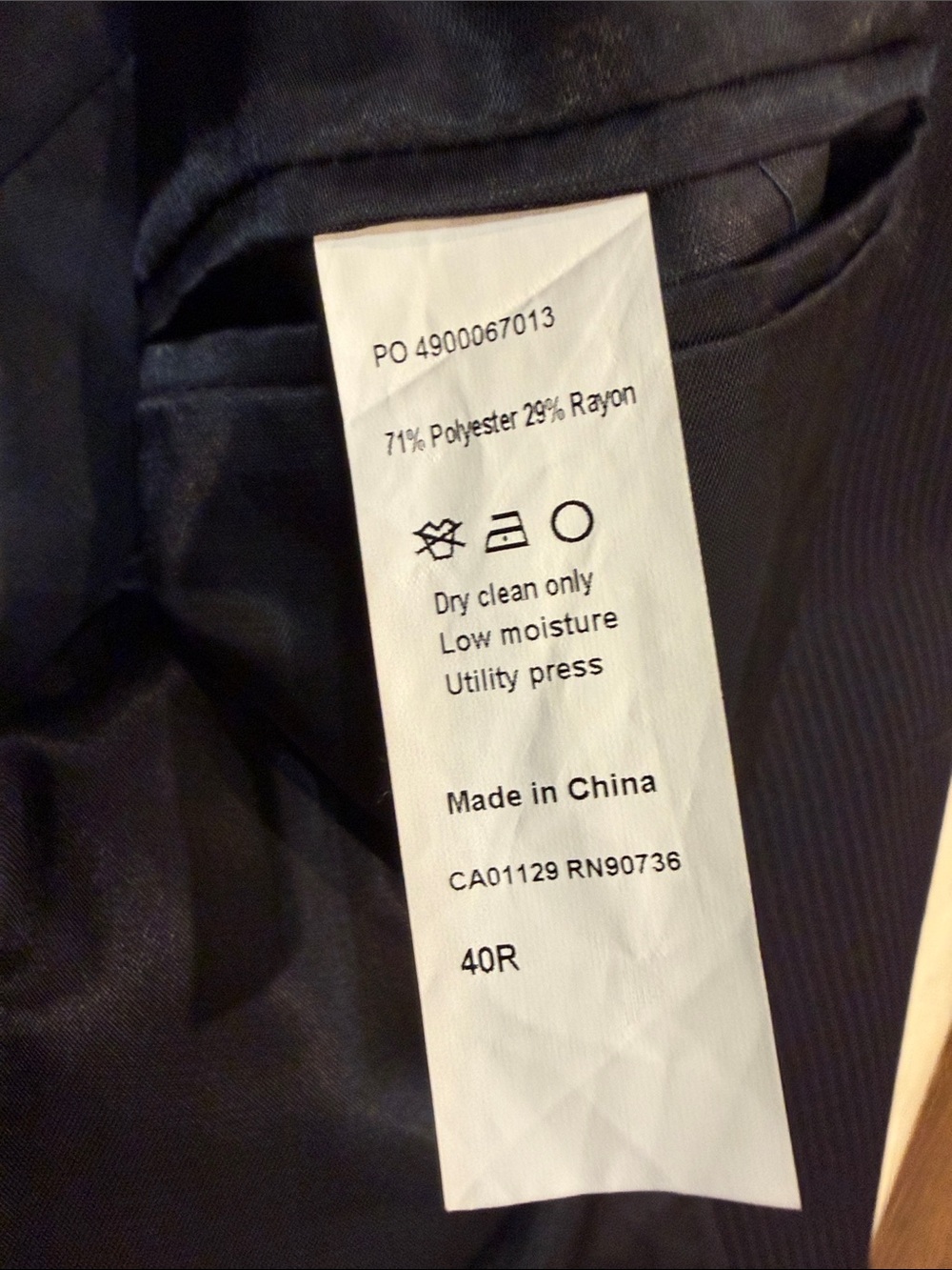 Calvin Klein Navy Pinstripe Two-Button Suit Jacket - Picture 3 of 6